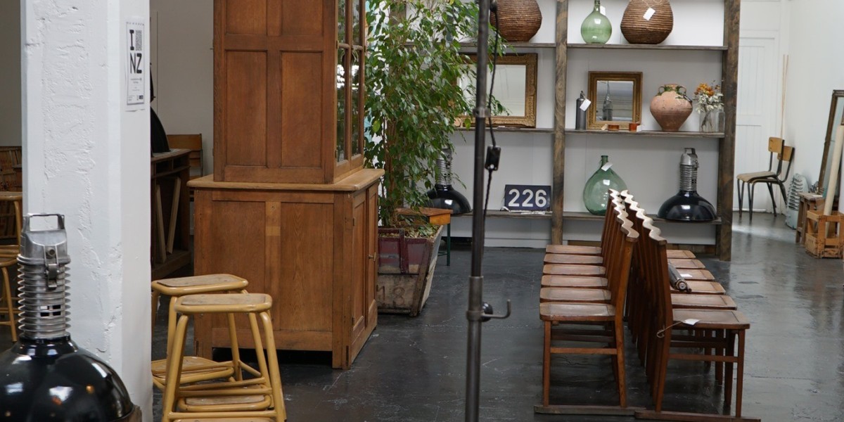 Second-hand antique furniture and jars at So Vintage store