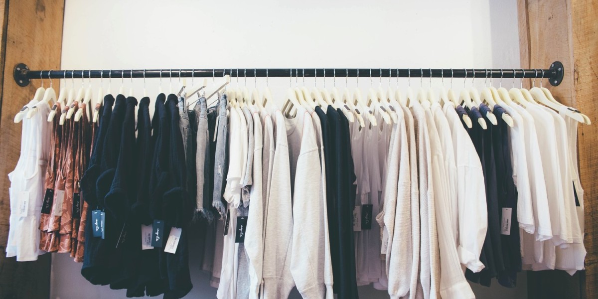 A rack full of hanged office wear donated to Dress For Success