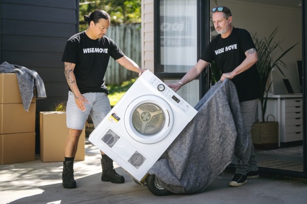 Moving a washing machine and dryer