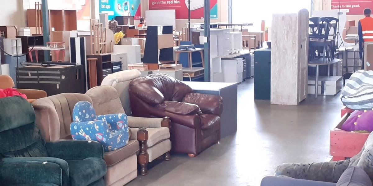 Used, but still good couches and other types of furniture at EcoShop, Blenheim Road