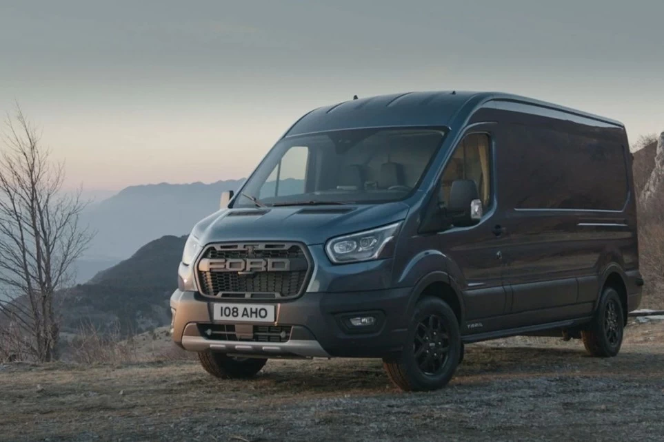 Ford Transit High Roof RWD,  a modern commercial van, with a large cargo capacity and rear wheel drive. Its high roof adds even more cargo space and makes it one of the best vans for a moving business.