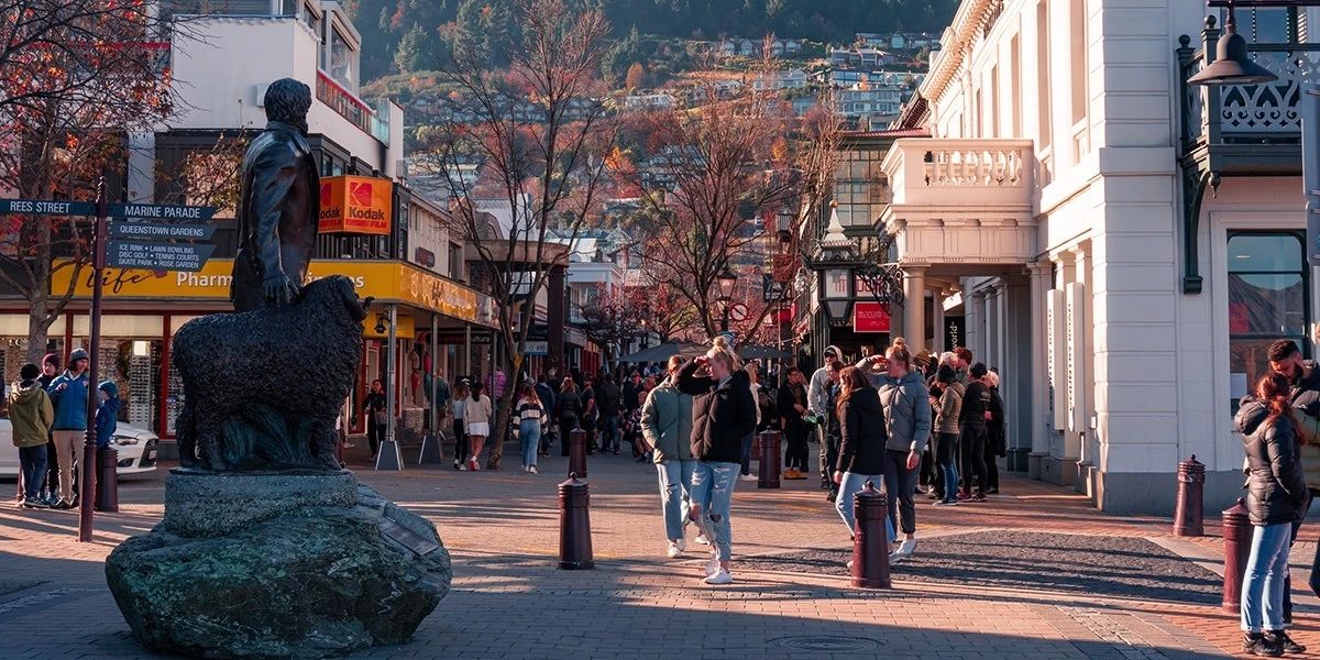 People walking on the streets of Queenstown