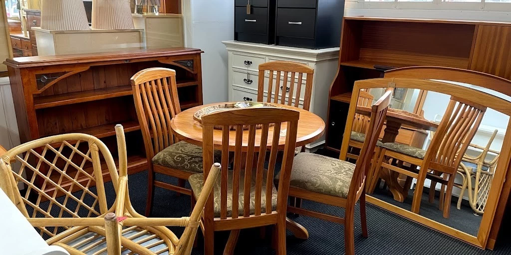 A variety of second-hand wooden furniture available at Rocketnut.