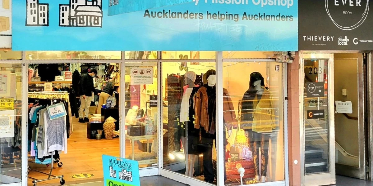 Store front of Auckland City Mission