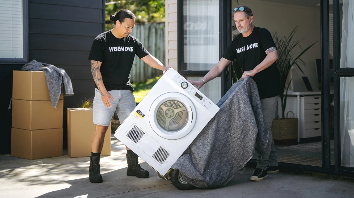 Moving a washing machine and dryer