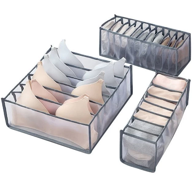 Clean underwear carefully stored in underwear storage dividers