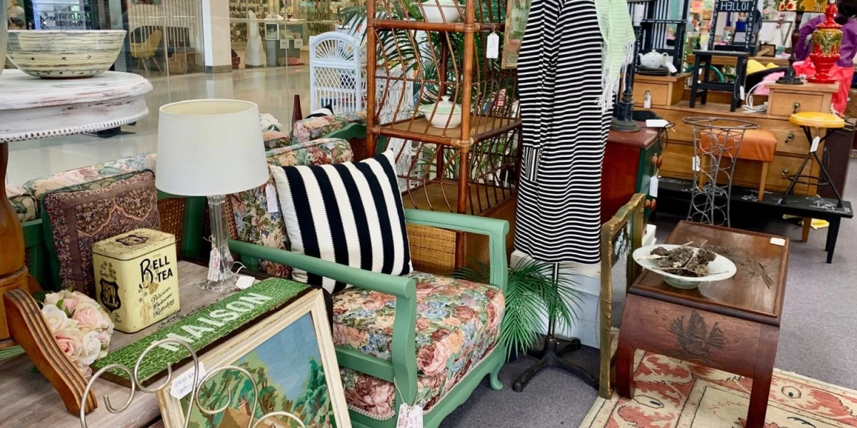 An array of furniture pieces in The Collective secondhand store