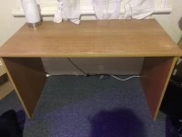 Tallboy drawers, Small bookshelf, Desk, Single mattress
