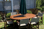 Outdoor Table and 6 Chairs and Umbrella