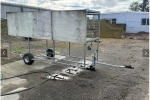 Trailer; small wheels & jockey wheel with Greyhound holding boxes/kenn...