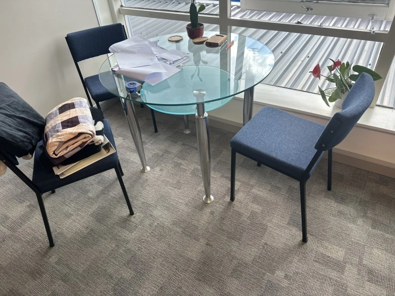 Cupboard, Small glass table, 4 chairs