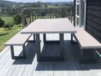 Outdoor dining table and 2 x  benches