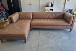 Coco Republic Leather Chaise Sofa