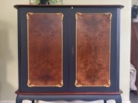 Cabinet with burl feature