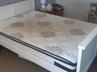 Double Bed frame - white with mattress