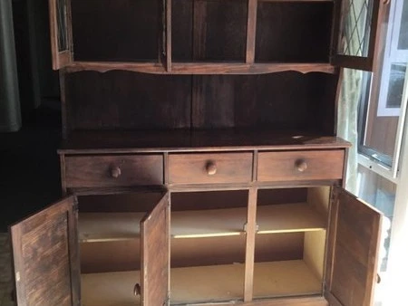 Stained Pine Display Cabinet