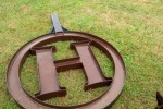 Corten Steel Sign with History *SOLID/HUGE/HEAVY*