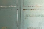 Retro industrial steel locker in metallic green