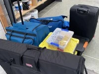 42 inch TV in bag x 1, Medium plastic boxes x 3, Small plastic box x 1...