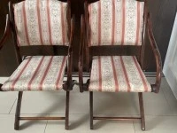 2 Antique wooden folding chairs