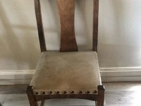 Adzed Rimu & Leather dining chairs, Adzed Rimu & Leather dining chairs...