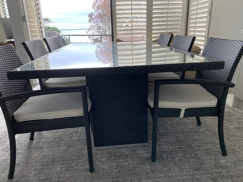 Large Outdoor dining table and 8 chairs