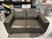 Dark Grey Leather 2 Seated Counch Well Protected