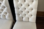 French country high back buttoned oak leg chairs x 4