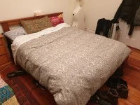 Double bed, Desk, Armchair