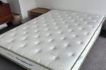 Queen bed, queen mattress, 4 x 1 kallax ikea shelves, 2 x bedside tabl...