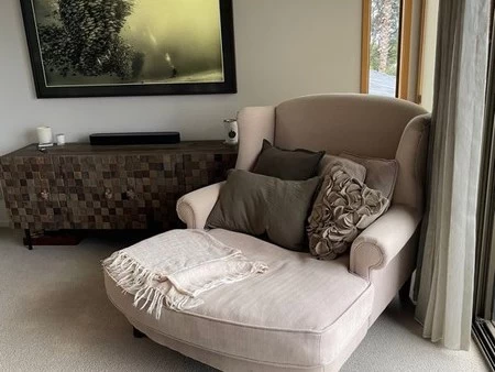 Extra large linen armchair