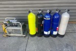 Diving bottle and compressor