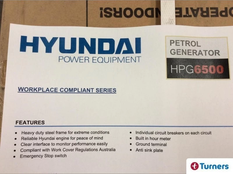 Hyundai HPG6500 Petrol Generator - NEW