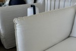 2 White 100% Linen Armchairs - RRP $3,600. Grab a bargain, Armchair