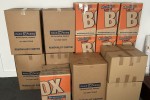17 Boxes - 11boxes 404x298x431mm. 5 boxes 44x44x62cm. 2 boxes 46x46x26...