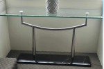 Glass coffee table, Glass side console