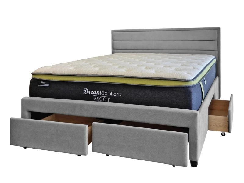 1 Queen bed frame and mattress, 2 single bed frame and mattresses, 1 c...