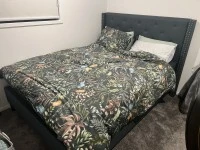 Queen bed Bed frame, Head Board and Mattress, Queen bed Bed frame, Hea...