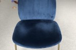 Nood Dining Chairs Dark Blue Velvet x 6