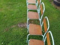 KIDS RETRO TUBULAR TABLE and 6 CHAIRS