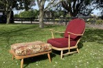 Mid century Ercol 203 chair and 341 footstool