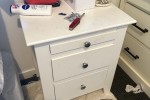 Set of drawers, CHair, bedside table, lamp, rug