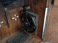 Vintage oak sewing machine and table