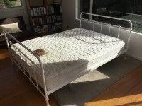 Vintage style white bed frame mattress