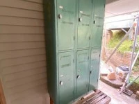 Retro industrial steel locker in metallic green