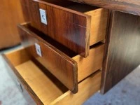 Mid Century Solid Brazilian Rosewood Chrome Frame Desk