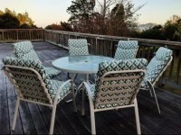 Outside table and chairs, Chairs stacksble (6)