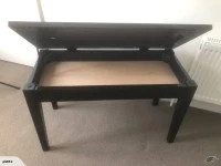 Black Double seating Piano Stool