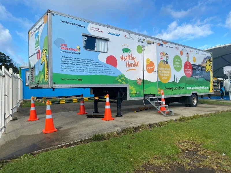 Life Education Auckland West's mobile classroom - Harold the Giraffe's...