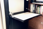 Laptop work station with drop leaf desktop - A real space-saver